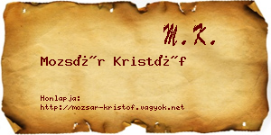 Mozsár Kristóf névjegykártya