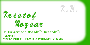 kristof mozsar business card